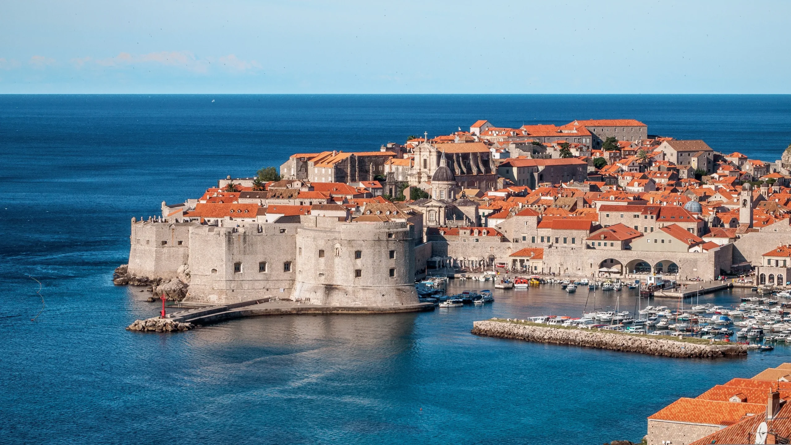 Dubrovnik Old Town walls and the Adriatic Sea